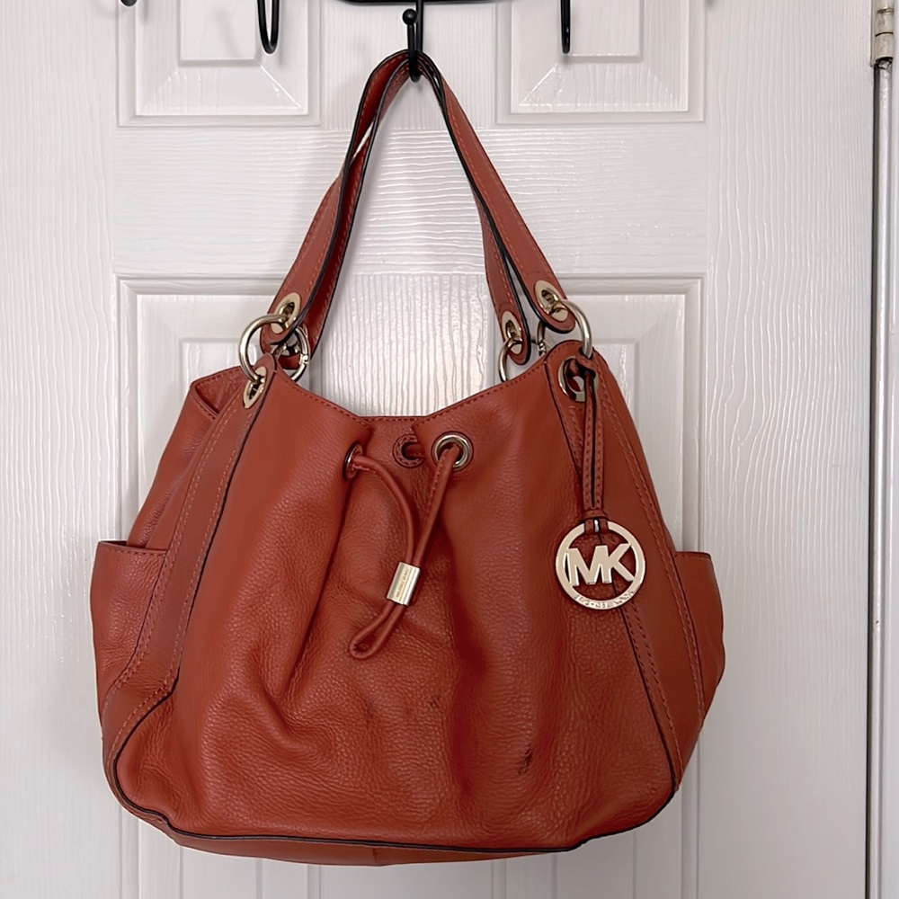 Michael Kors pebble leather double handle tote handbag satchel